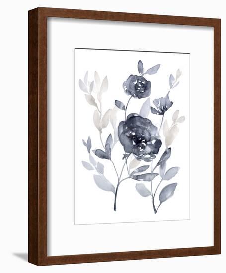 Peonies in Grey II-Jennifer Goldberger-Framed Art Print