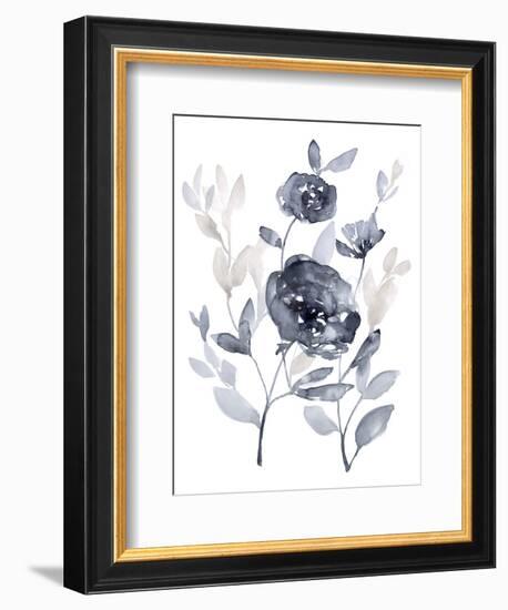 Peonies in Grey II-Jennifer Goldberger-Framed Art Print