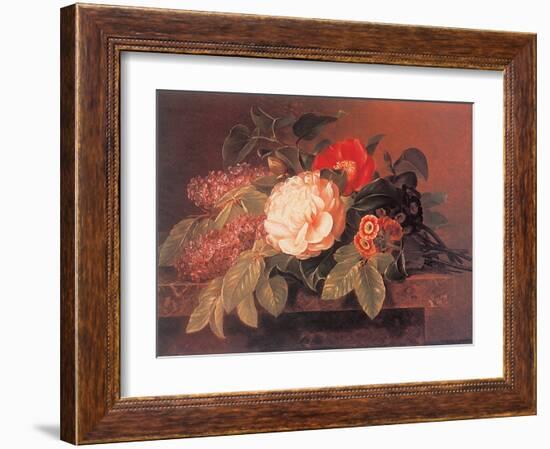 Peonies, Lilacs and Primulae-Johan Laurentz Jensen-Framed Art Print