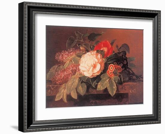 Peonies, Lilacs and Primulae-Johan Laurentz Jensen-Framed Art Print