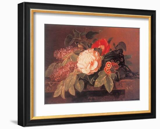 Peonies, Lilacs and Primulae-Johan Laurentz Jensen-Framed Art Print