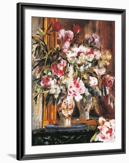 Peonies, Lilacs and Tulips-Pierre-Auguste Renoir-Framed Art Print