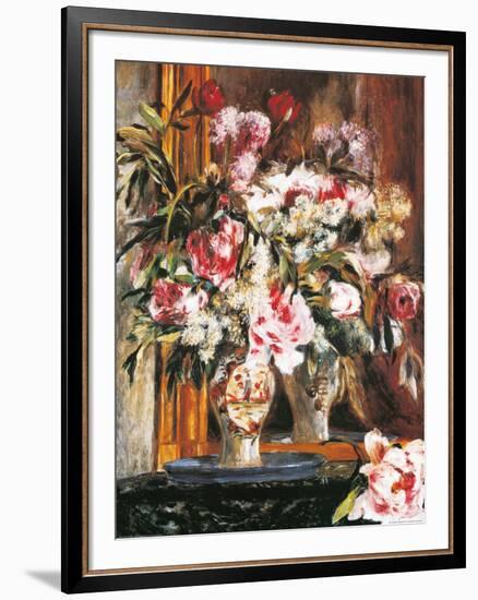 Peonies, Lilacs and Tulips-Pierre-Auguste Renoir-Framed Art Print