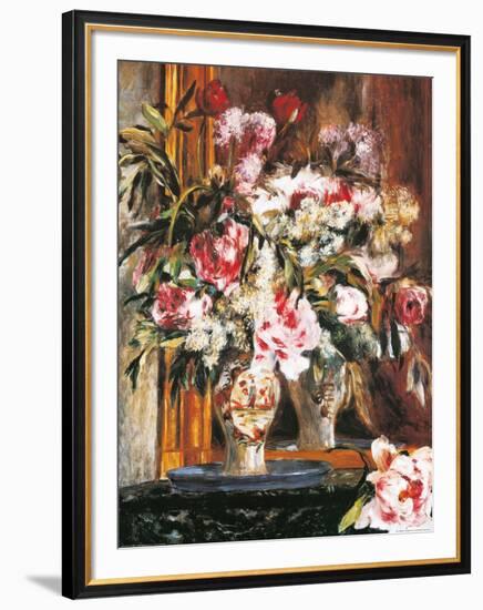 Peonies, Lilacs and Tulips-Pierre-Auguste Renoir-Framed Art Print
