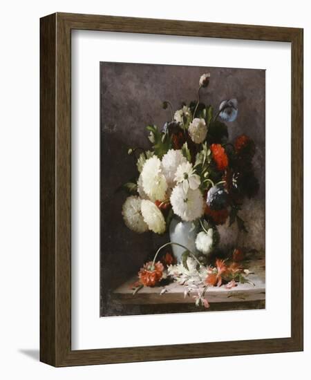 Peonies on a Stone Ledge, 1886-Frans Mortelmans-Framed Giclee Print