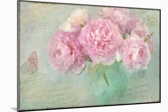 Peonies Paris Vintage-Cora Niele-Mounted Giclee Print