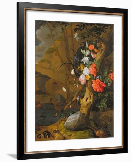 Peonies, Roses, Lilies, Poppies and Other Flowers-Rachel Ruysch-Framed Giclee Print