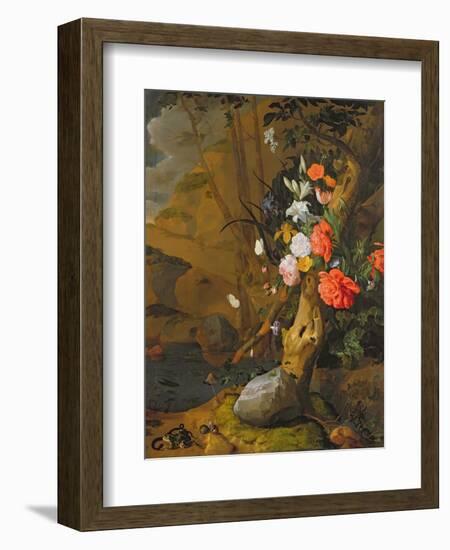 Peonies, Roses, Lilies, Poppies and Other Flowers-Rachel Ruysch-Framed Giclee Print