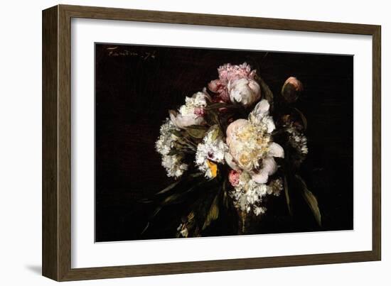 Peonies, White Carnations and Roses, 1874-Ignace Henri Jean Fantin-Latour-Framed Giclee Print