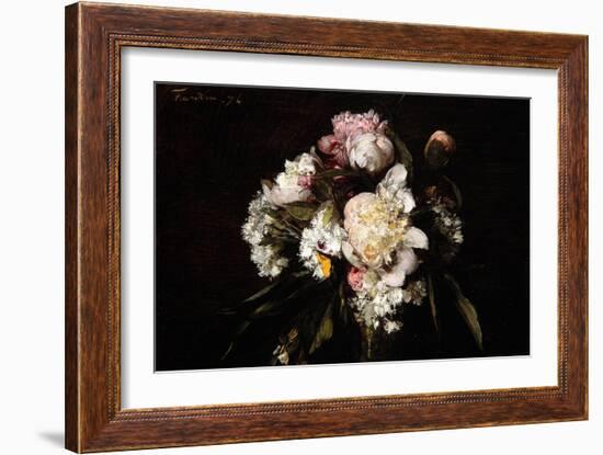 Peonies, White Carnations and Roses, 1874-Ignace Henri Jean Fantin-Latour-Framed Giclee Print