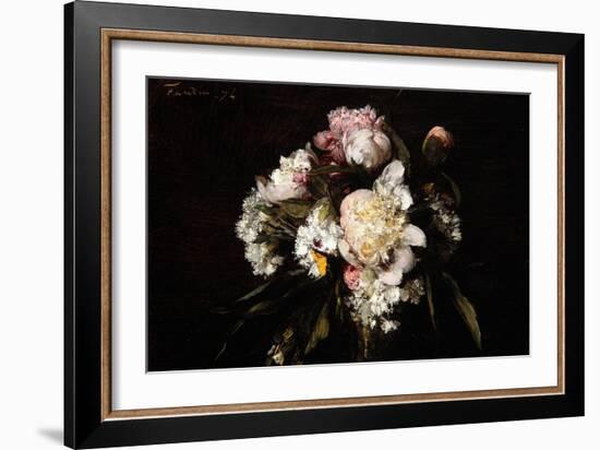 Peonies, White Carnations and Roses, 1874-Ignace Henri Jean Fantin-Latour-Framed Giclee Print