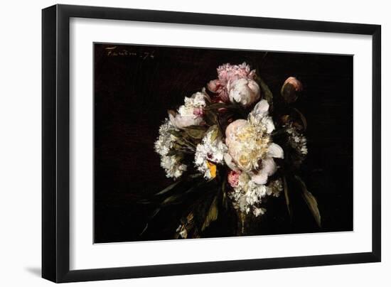 Peonies, White Carnations and Roses, 1874-Ignace Henri Jean Fantin-Latour-Framed Giclee Print