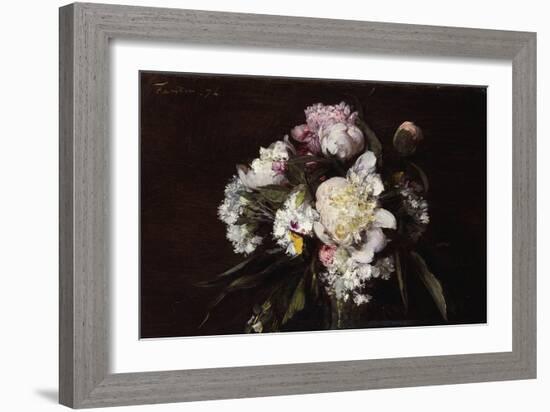 Peonies, White Carnations and Roses, 1874-Henri Fantin-Latour-Framed Giclee Print