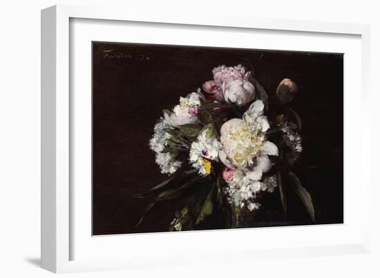 Peonies, White Carnations and Roses, 1874-Henri Fantin-Latour-Framed Giclee Print