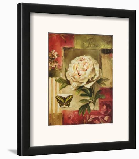 Peony and Butterfly-Lisa Audit-Framed Art Print