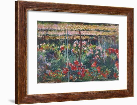 Peony Garden, 1887-Claude Monet-Framed Premium Giclee Print