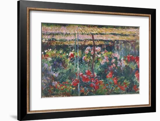 Peony Garden, 1887-Claude Monet-Framed Premium Giclee Print