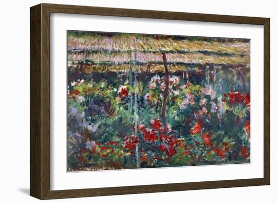 Peony Garden, 1887-Claude Monet-Framed Giclee Print