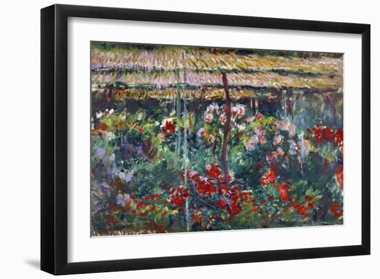 Peony Garden, 1887-Claude Monet-Framed Giclee Print