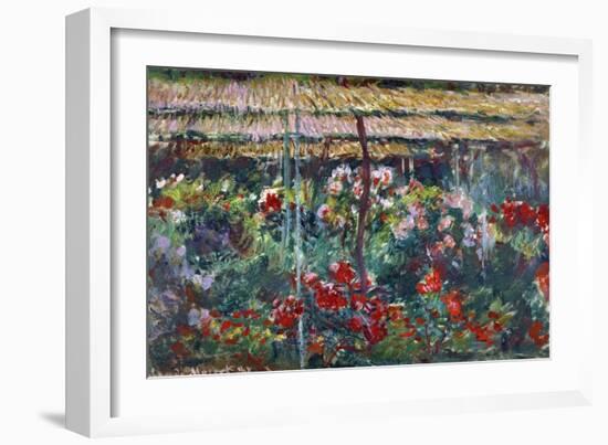 Peony Garden, 1887-Claude Monet-Framed Giclee Print