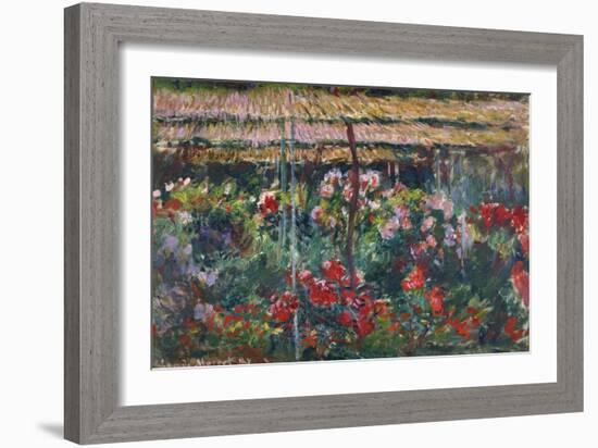 Peony Garden. 1887-Claude Monet-Framed Giclee Print