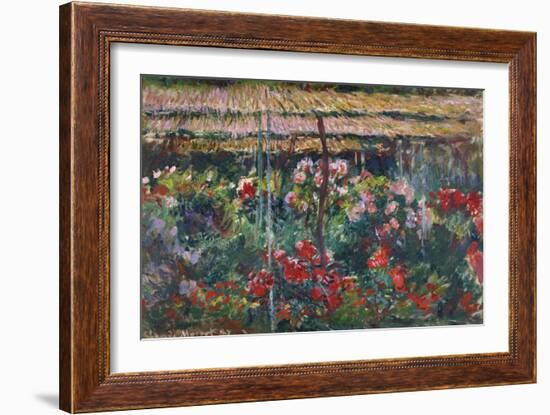 Peony Garden. 1887-Claude Monet-Framed Giclee Print