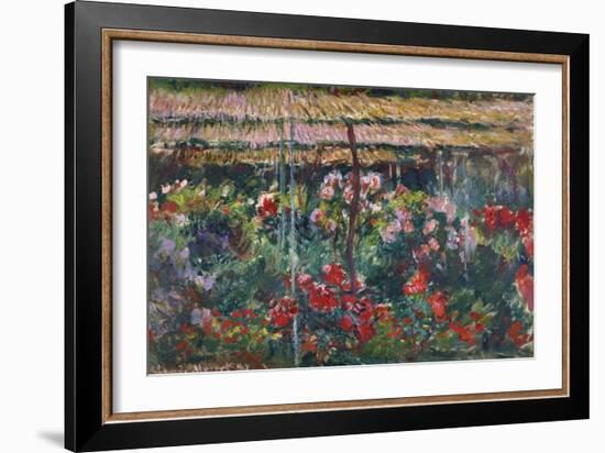 Peony Garden. 1887-Claude Monet-Framed Giclee Print
