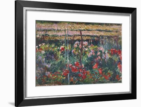 Peony Garden, 1887-Claude Monet-Framed Giclee Print