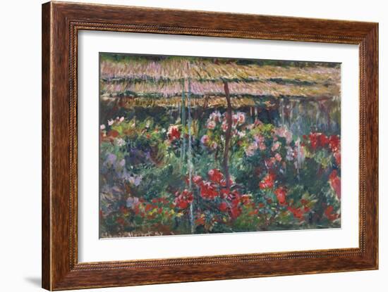 Peony Garden, 1887-Claude Monet-Framed Giclee Print