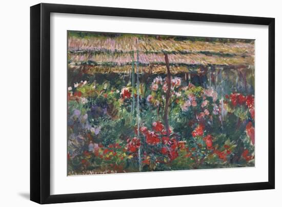 Peony Garden, 1887-Claude Monet-Framed Giclee Print