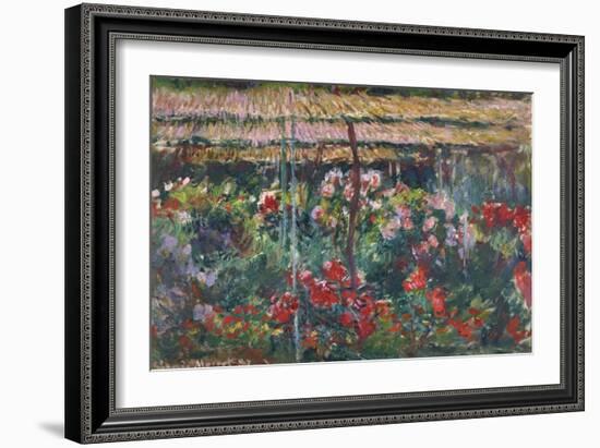 Peony Garden, 1887-Claude Monet-Framed Giclee Print