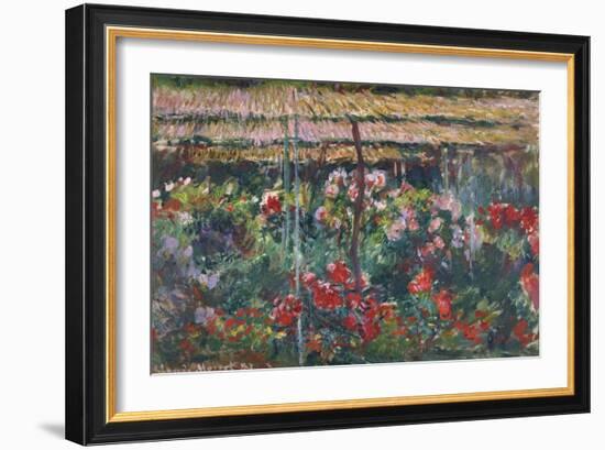 Peony Garden, 1887-Claude Monet-Framed Giclee Print