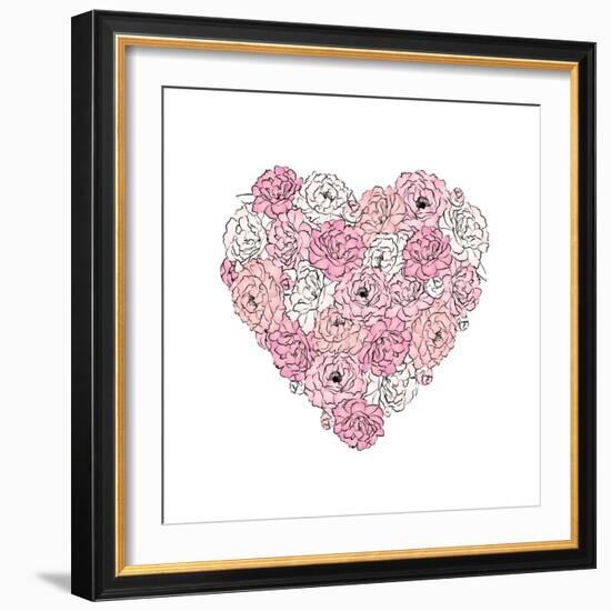 Peony Heart-Martina-Framed Giclee Print