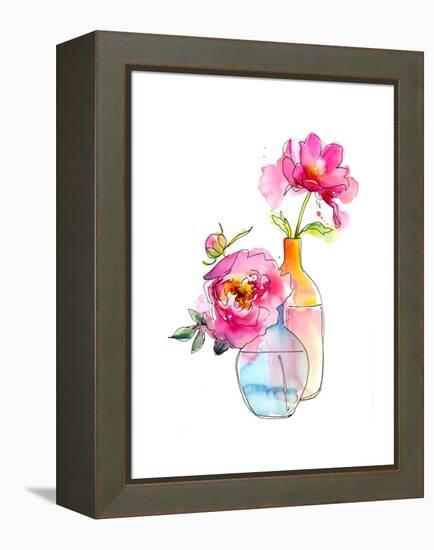 Peony in Vases, 2016-John Keeling-Framed Premier Image Canvas