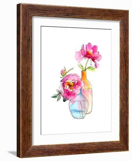 Peony in Vases, 2016-John Keeling-Framed Giclee Print