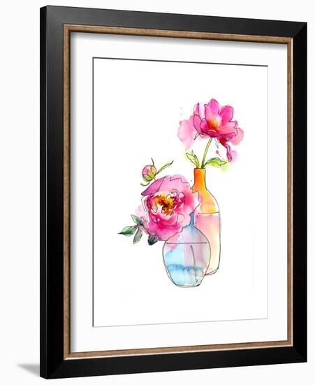 Peony in Vases, 2016-John Keeling-Framed Giclee Print