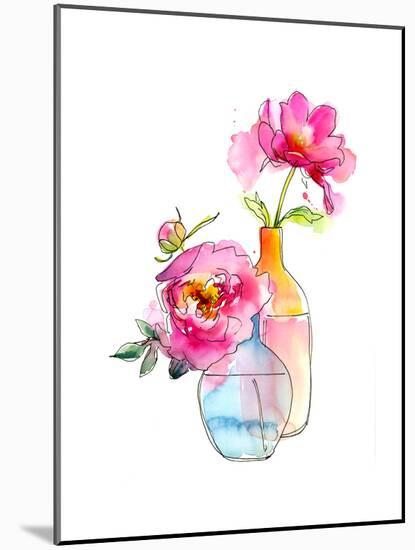 Peony in Vases, 2016-John Keeling-Mounted Giclee Print