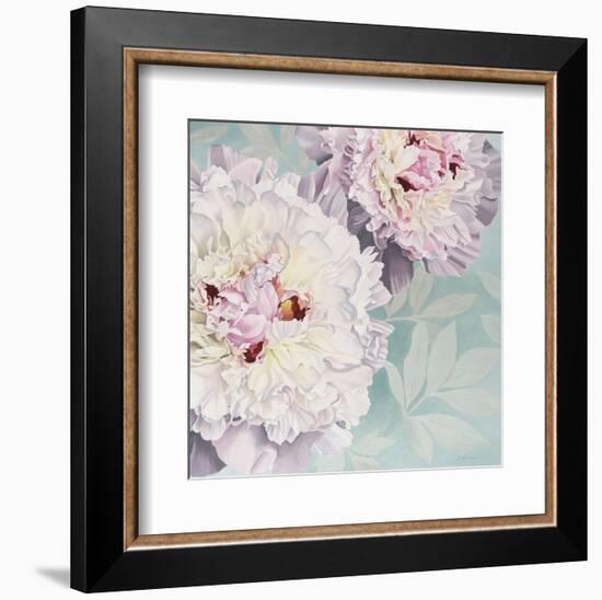 Peony on Blue-Elizabeth Hellman-Framed Art Print