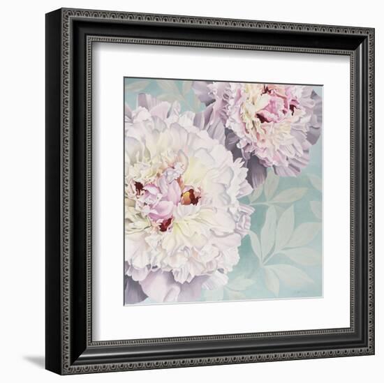 Peony on Blue-Elizabeth Hellman-Framed Art Print