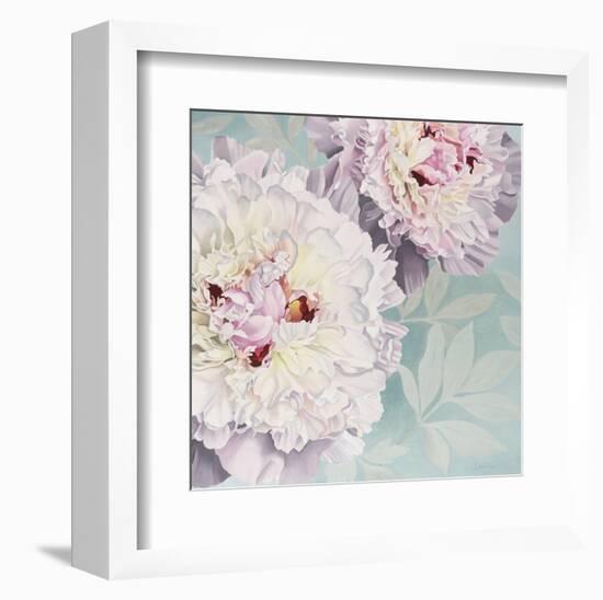 Peony on Blue-Elizabeth Hellman-Framed Art Print