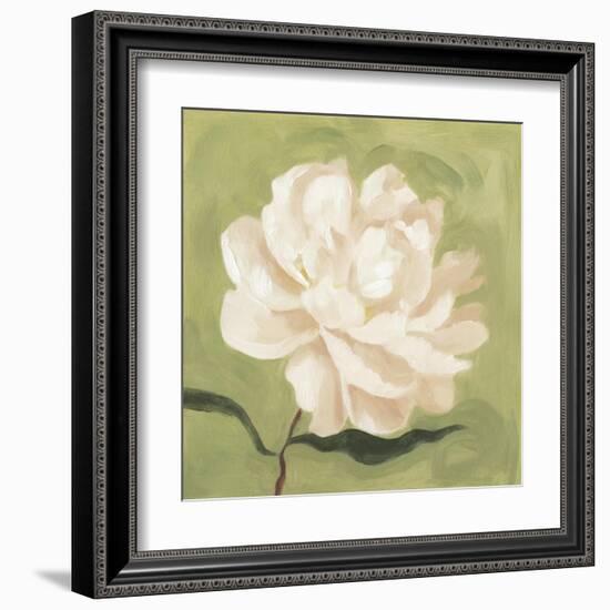 Peony on Olive I-Emma Scarvey-Framed Art Print