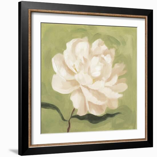 Peony on Olive I-Emma Scarvey-Framed Art Print