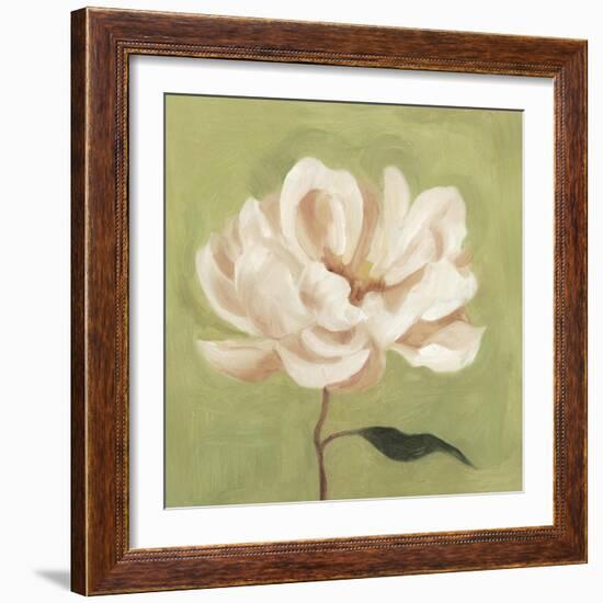 Peony on Olive II-Emma Scarvey-Framed Art Print