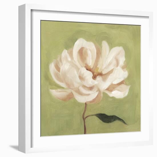 Peony on Olive II-Emma Scarvey-Framed Art Print