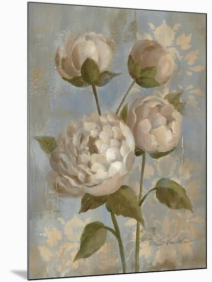 Peony on Soft Blue-Silvia Vassileva-Mounted Art Print