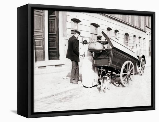 People and Dogcart, Antwerp, 1898-James Batkin-Framed Premier Image Canvas