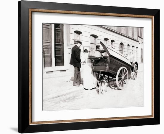 People and Dogcart, Antwerp, 1898-James Batkin-Framed Photographic Print