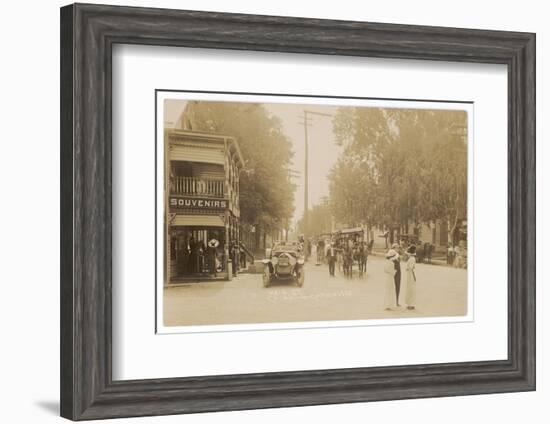 People and Traffic in Cairo, Catskill Mountains, New York State-null-Framed Photographic Print