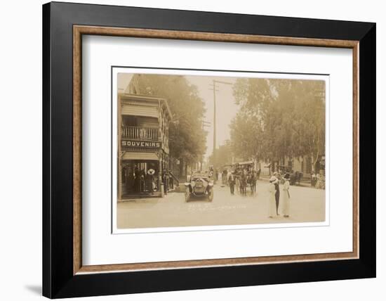 People and Traffic in Cairo, Catskill Mountains, New York State-null-Framed Photographic Print