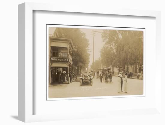 People and Traffic in Cairo, Catskill Mountains, New York State-null-Framed Photographic Print